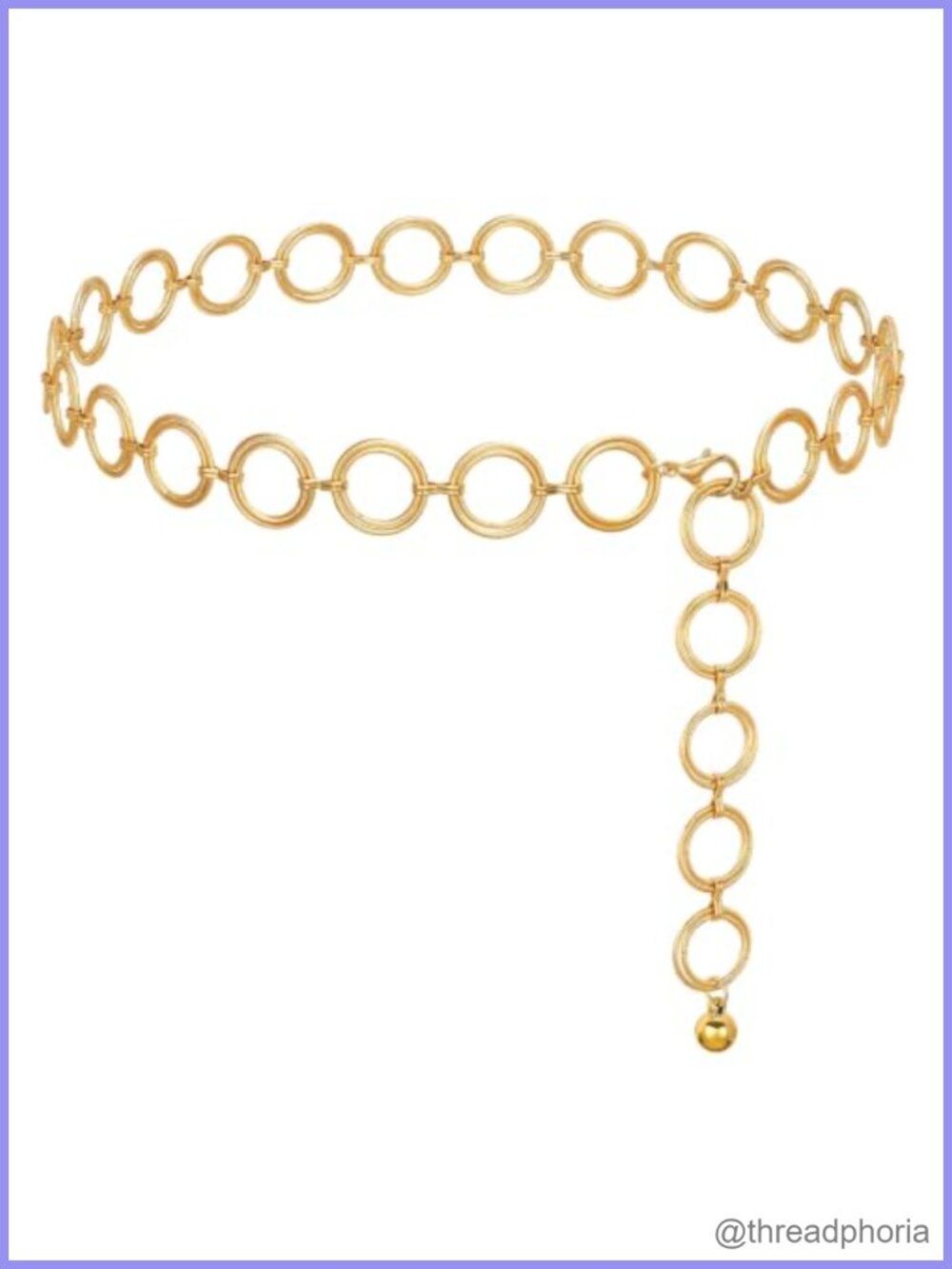 Metal Waist Chain Belt Adjustable O-Ring Body Link Belt for Jeans Dresses